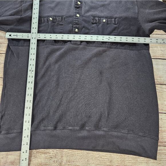 Vintage NORM THOMPSON Men's Black Twill BANDED HEM 2-Pocket POLO SHIRT Sz T/XXL - Picture 2 of 4